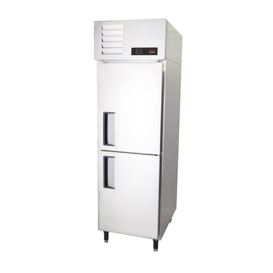 2 Door Stainless Steel Upright Refrigerator
