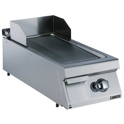Modular Cooking Range Line EVO900 400mm Gas Fry Top, Ribbed Brushed Chrome Sloped Plate 392354